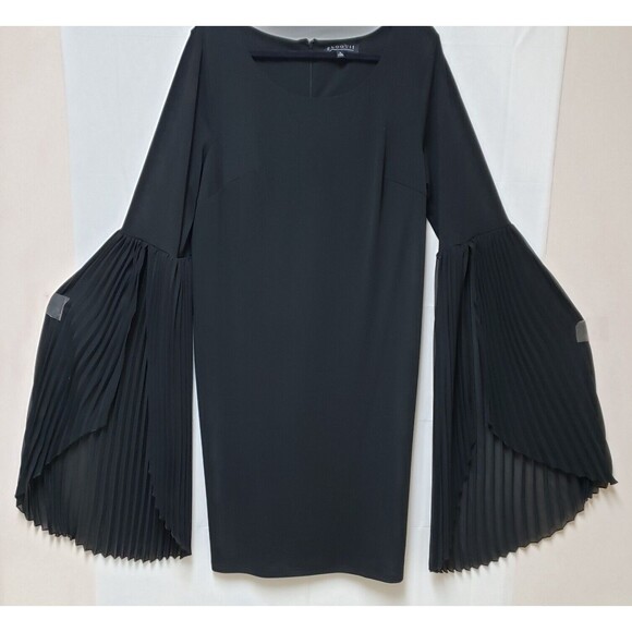 Eloquii Women's Black Party Cocktail Oversize Flowy Pleated Sleeve N W/O Tags 16 - Picture 1 of 12